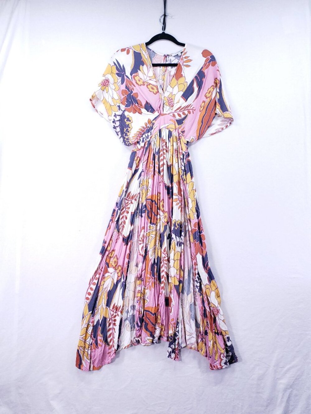 Olivaceous Size M Dolman Sleeve V Neck Floral Maxi Dress Boho Beach Summer